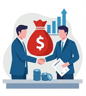 握手しているイラスト