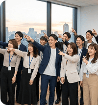 集合している様子