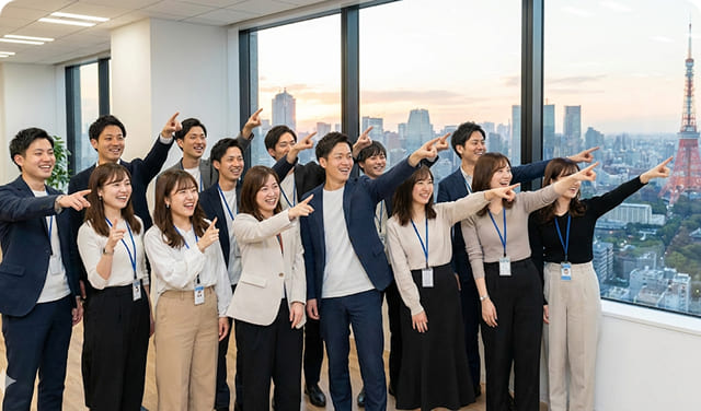 集合している様子