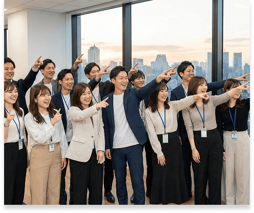 集合している様子